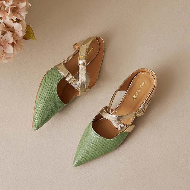 Ludovica | Pointed Mules with Crossed Straps