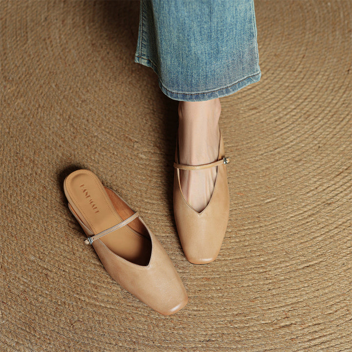 Carol | Mary Jane Mules with Square Toe