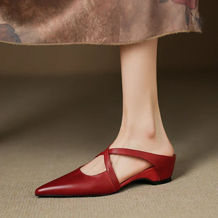 Carmela | Pointed Mules with Crossed Straps