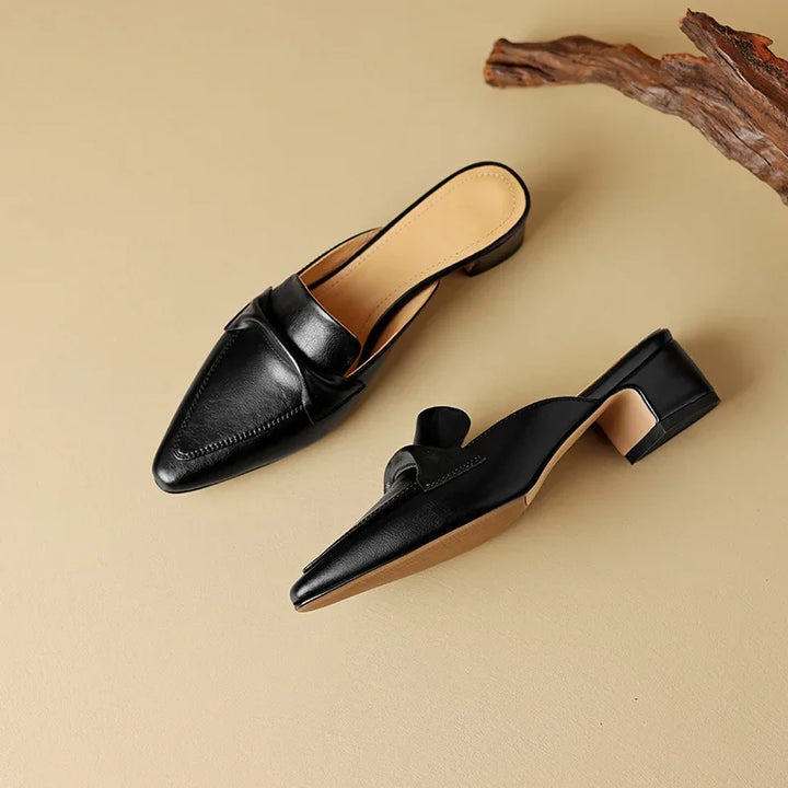 Marcella | Pointed Mules with Bow