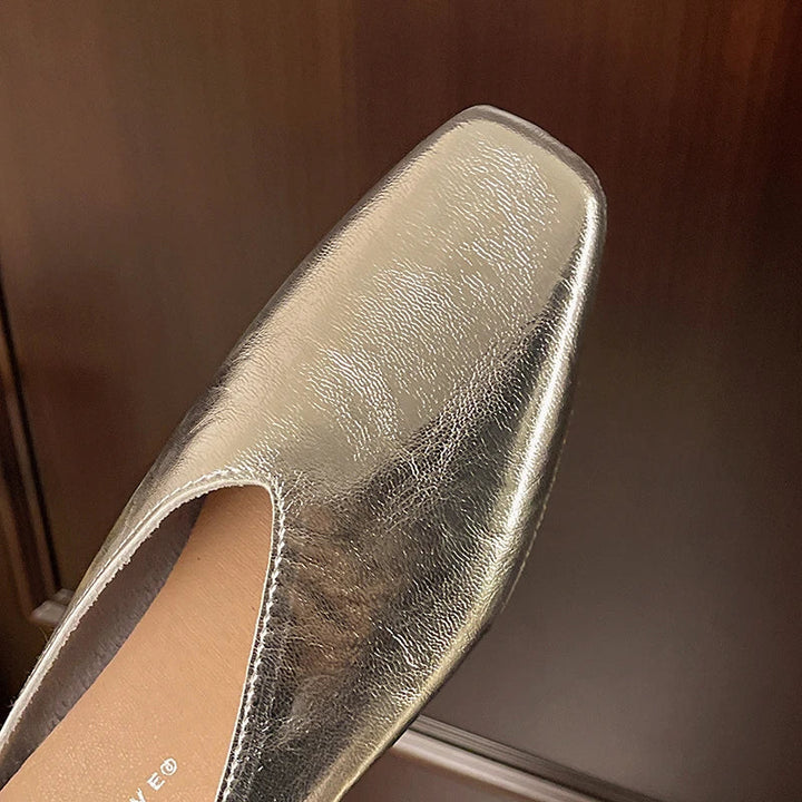 Beatrice | Metallic Mules with Square Toe