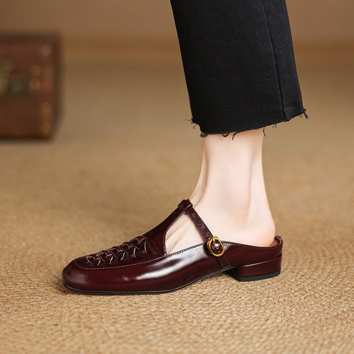 Riza | Woven Mules with Strap