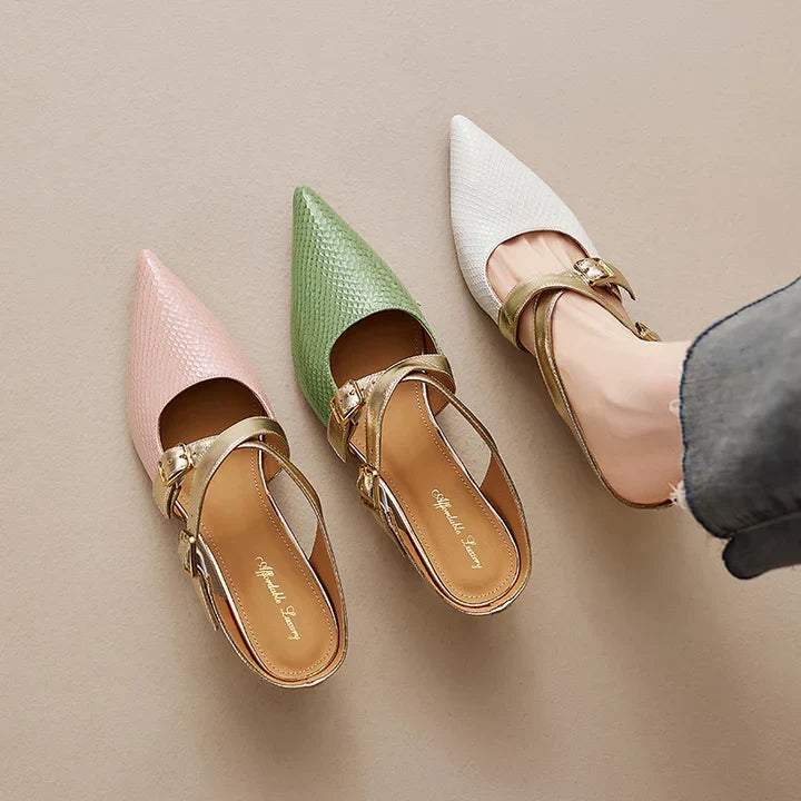 Ludovica | Pointed Mules with Crossed Straps