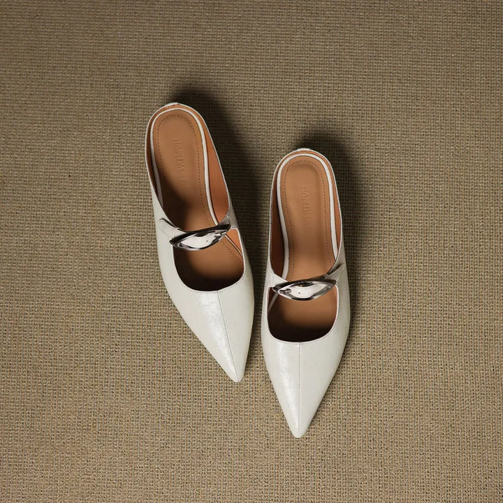 Regine | Pointed Mules with Buckle