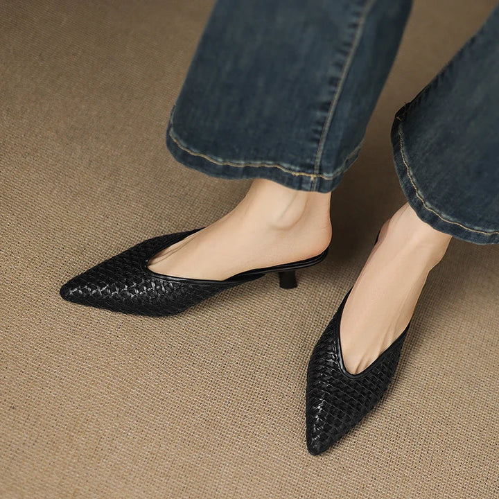 Maria | Pointed Woven Mules