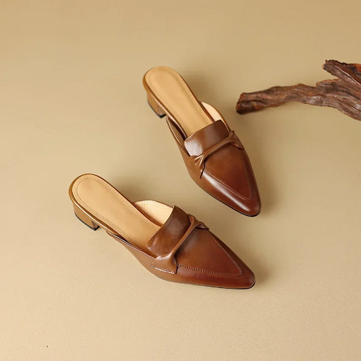 Marcella | Pointed Mules with Bow