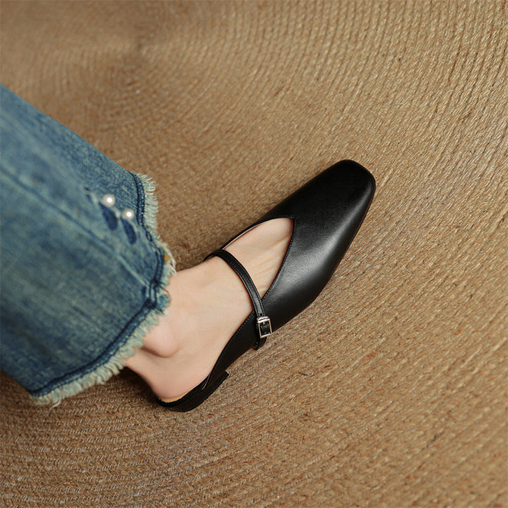 Carol | Mary Jane Mules with Square Toe