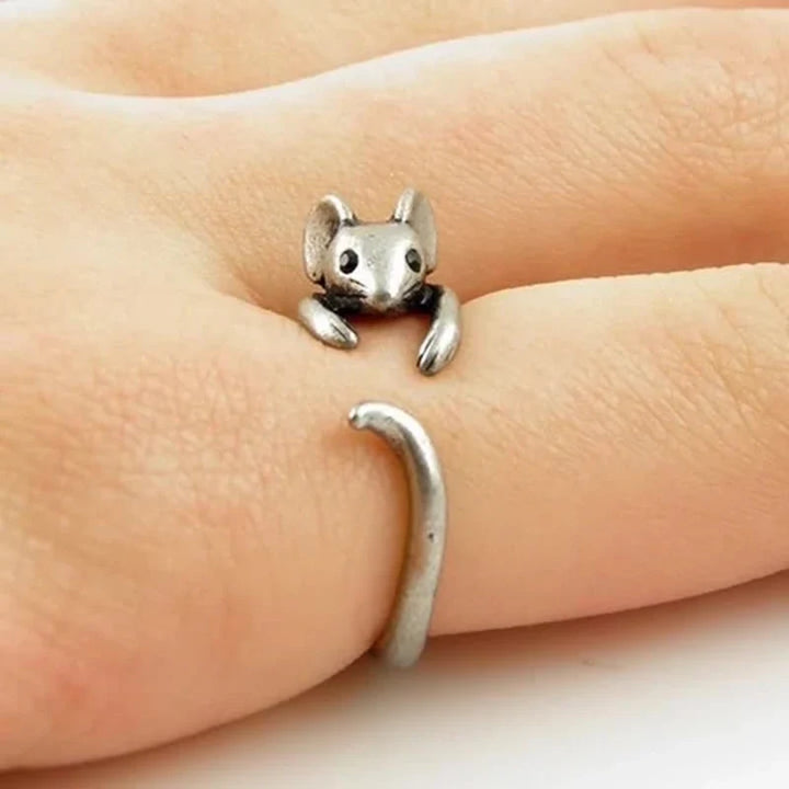 Adorable Mouse Wrap Ring – Vintage Adjustable Jewellery