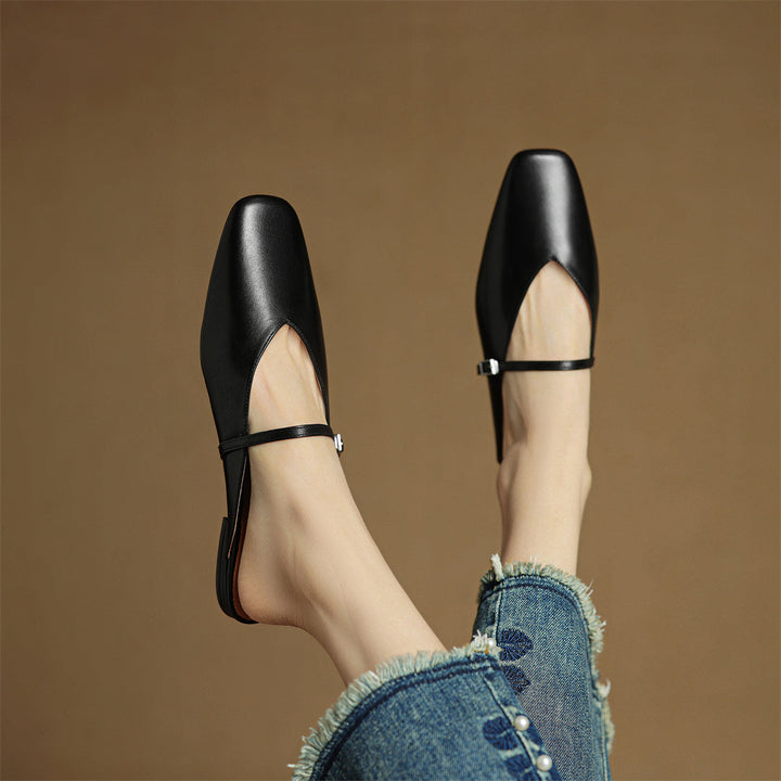 Carol | Mary Jane Mules with Square Toe