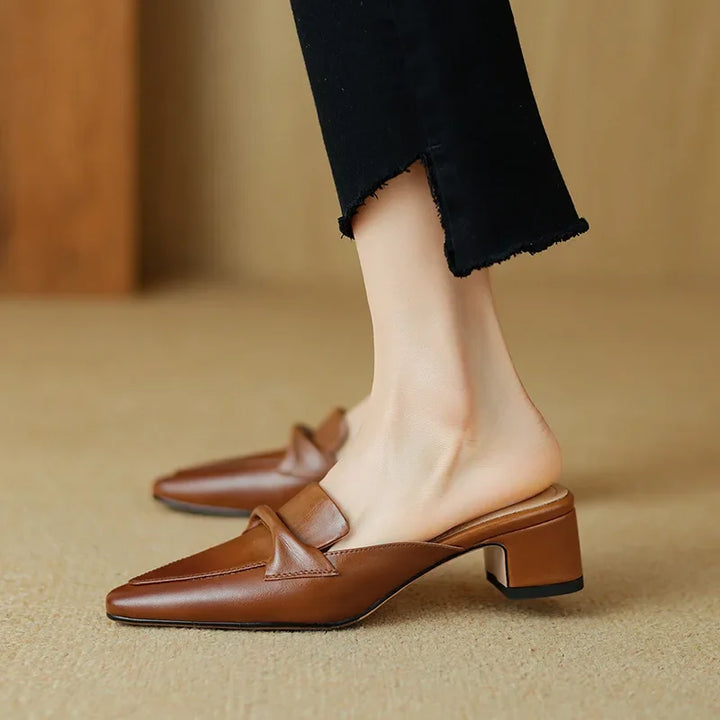 Marcella | Pointed Mules with Bow