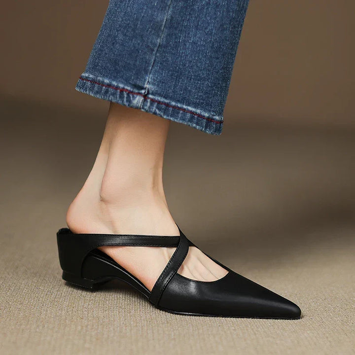 Carmela | Pointed Mules with Crossed Straps