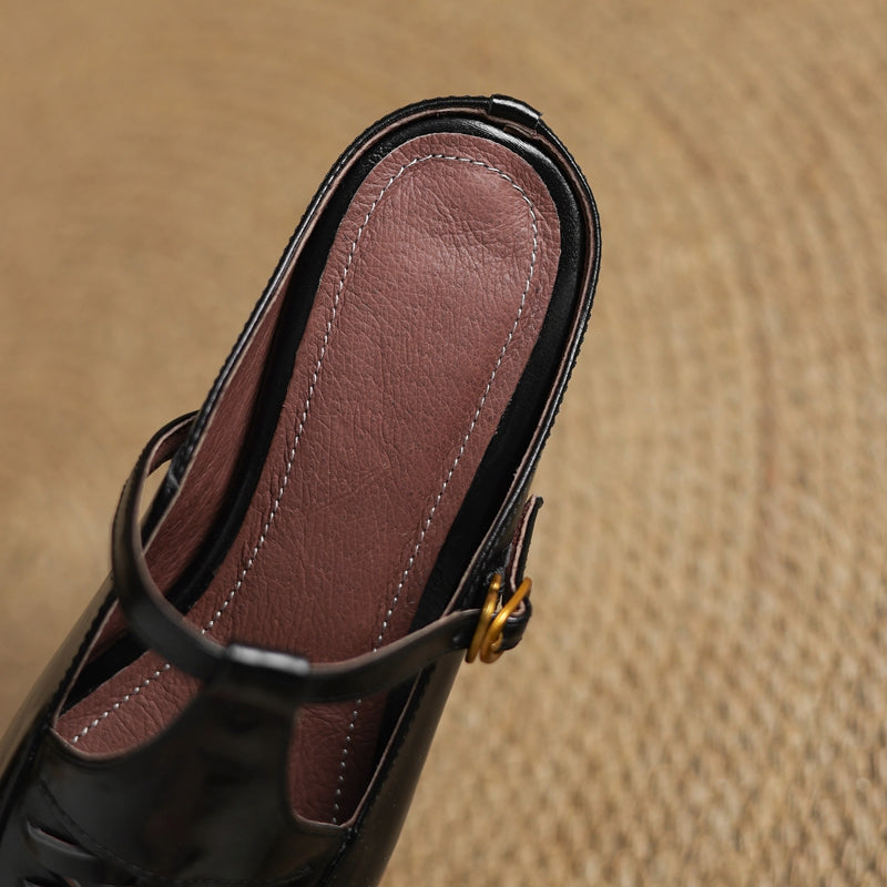 Riza | Woven Mules with Strap