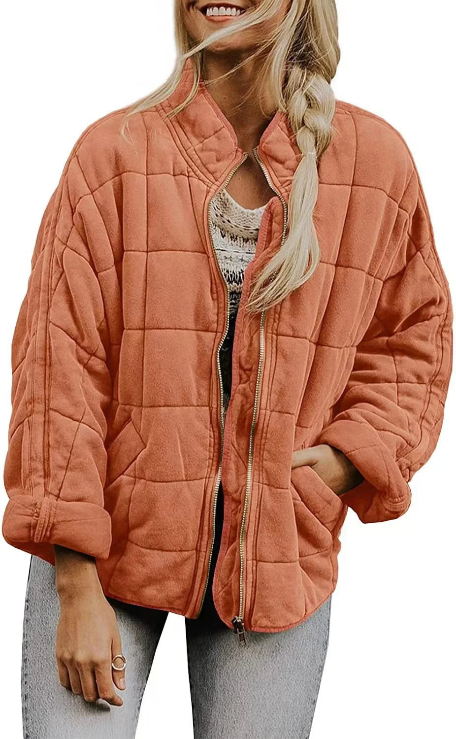 Fenella | Padded Stand Collar Zip Jacket
