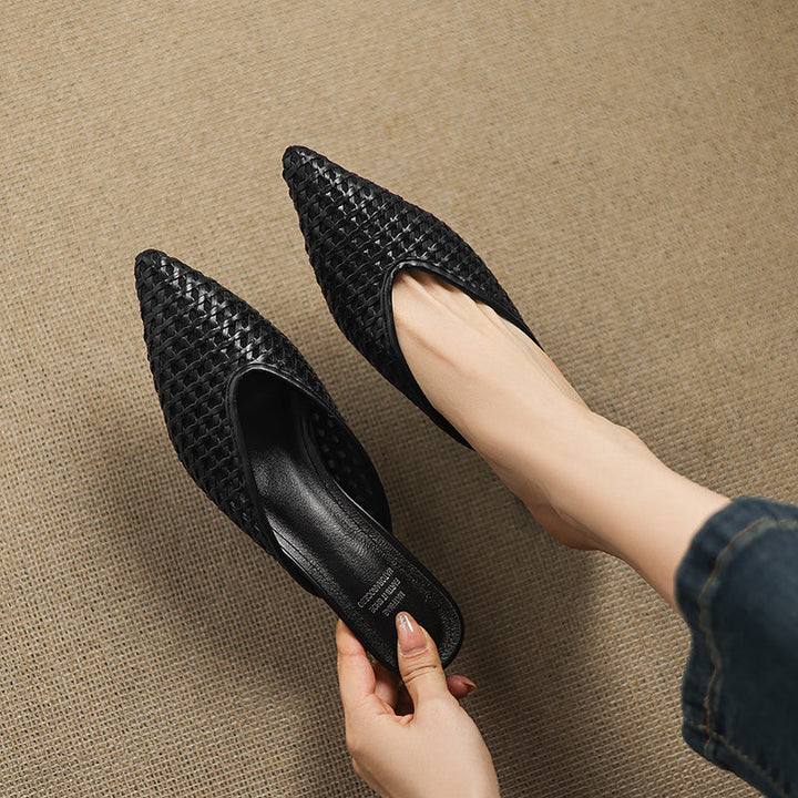 Maria | Pointed Woven Mules
