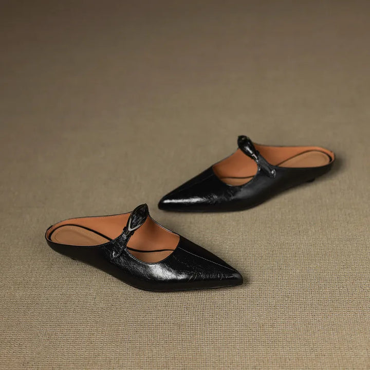 Regine | Pointed Mules with Buckle