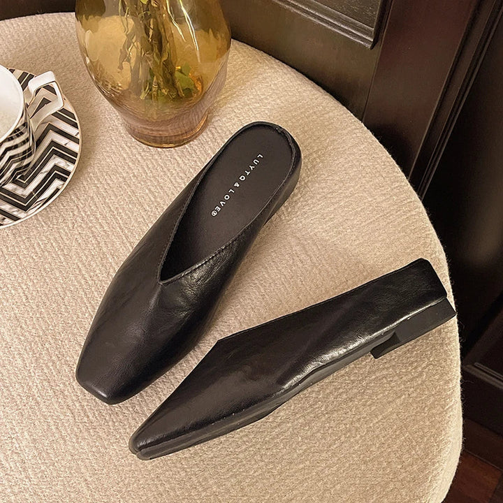 Beatrice | Metallic Mules with Square Toe