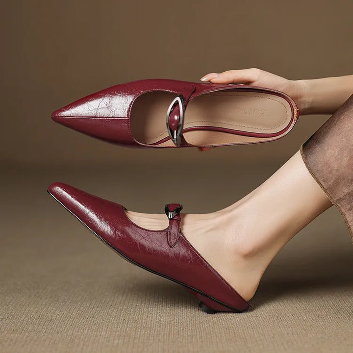 Regine | Pointed Mules with Buckle