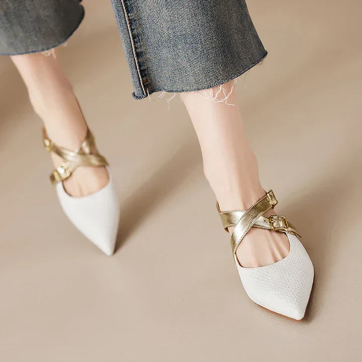 Ludovica | Pointed Mules with Crossed Straps