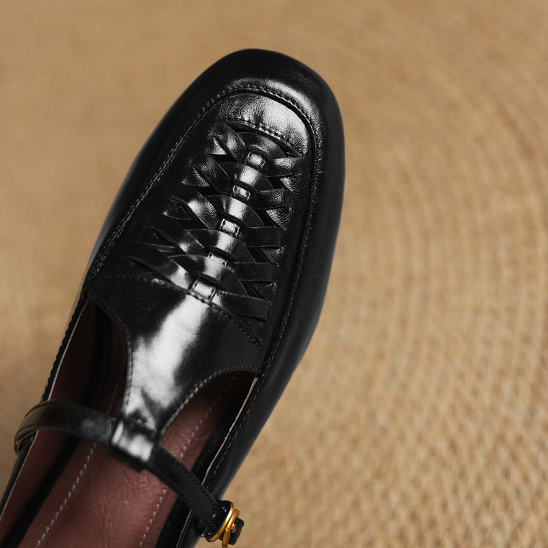 Riza | Woven Mules with Strap