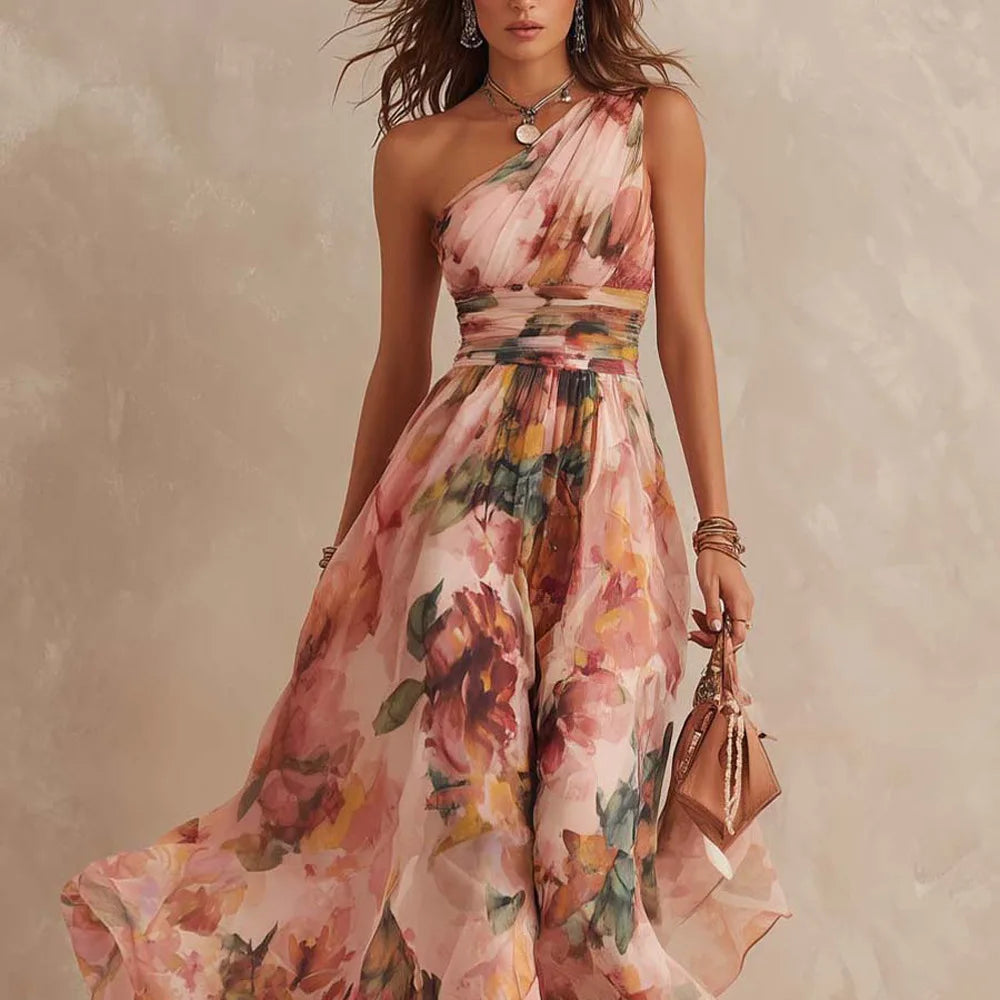 Aurelia | One-Shoulder Floral Maxi Dress