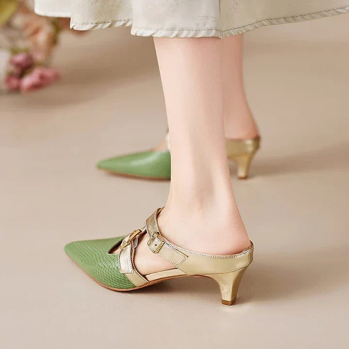Ludovica | Pointed Mules with Crossed Straps