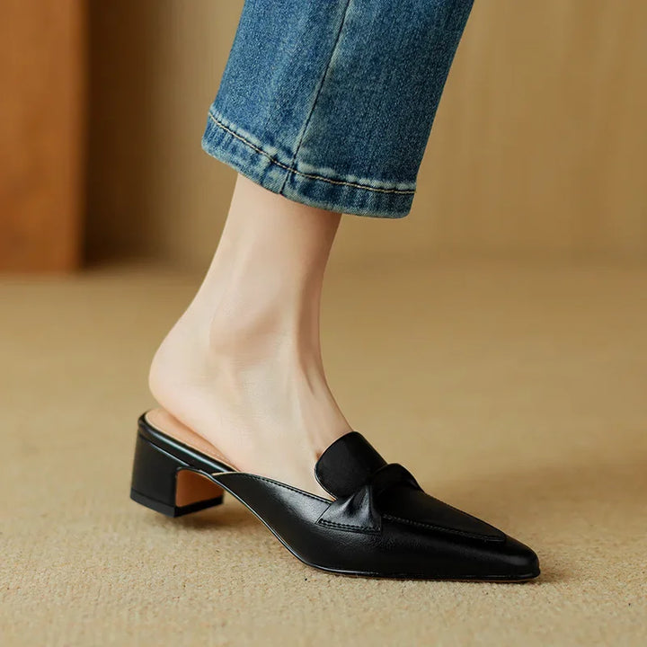 Marcella | Pointed Mules with Bow