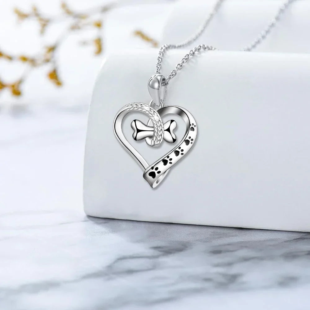 2-Piece Jewellery Set with Paw, Heart & Bone Charms