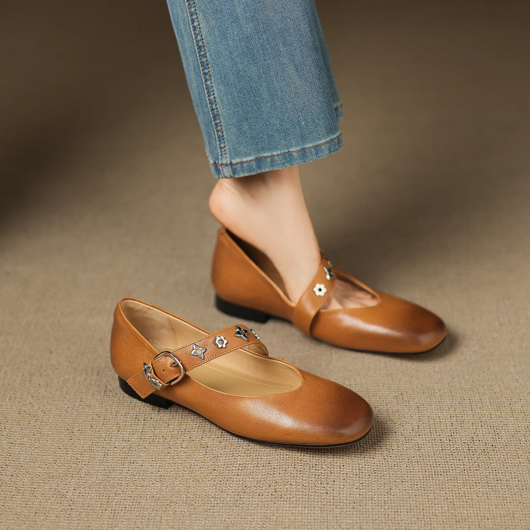 Kylen | Mary Jane Ballerinas with Studs