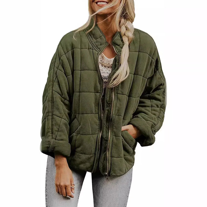 Fenella | Padded Stand Collar Zip Jacket