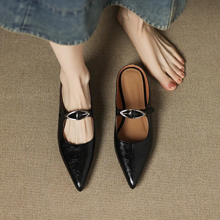 Regine | Pointed Mules with Buckle
