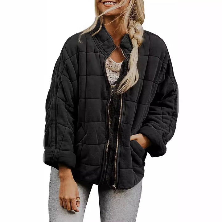 Fenella | Padded Stand Collar Zip Jacket