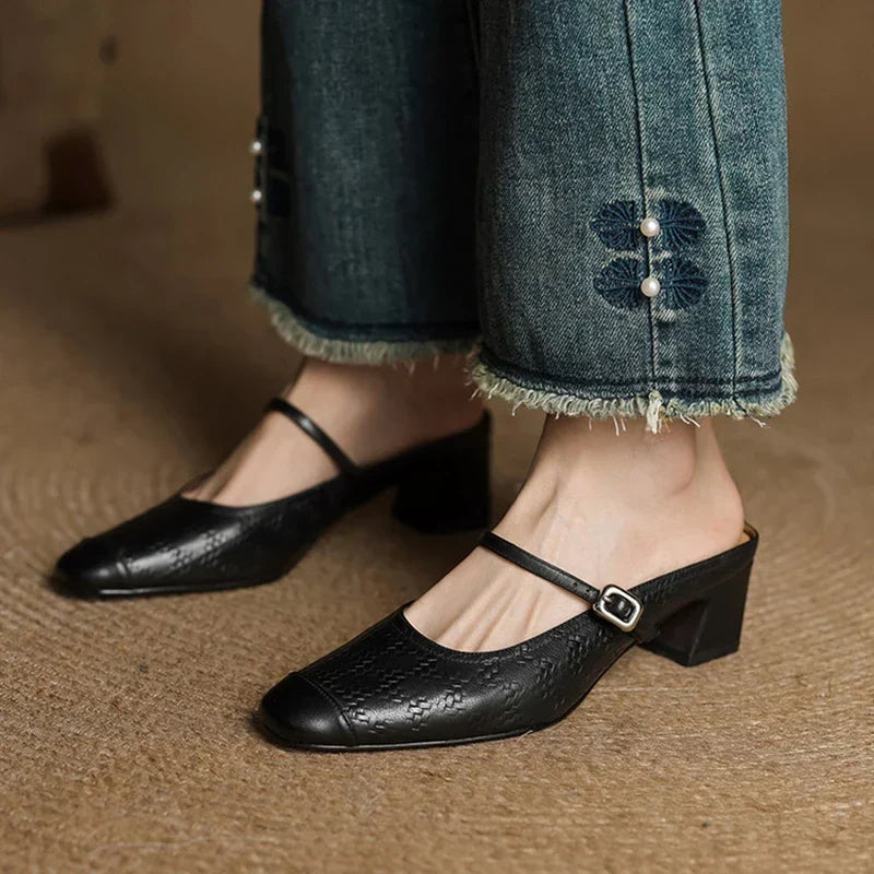 Liana | Mary Jane Mules with Heel