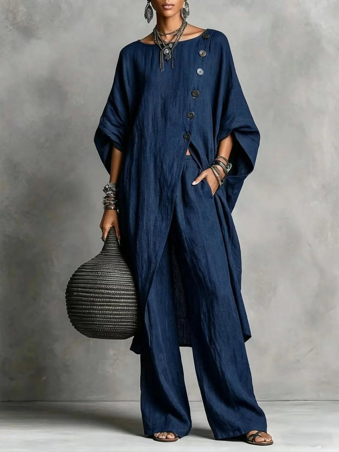 Romy | Two-Piece Tunic and Wide Trousers Set