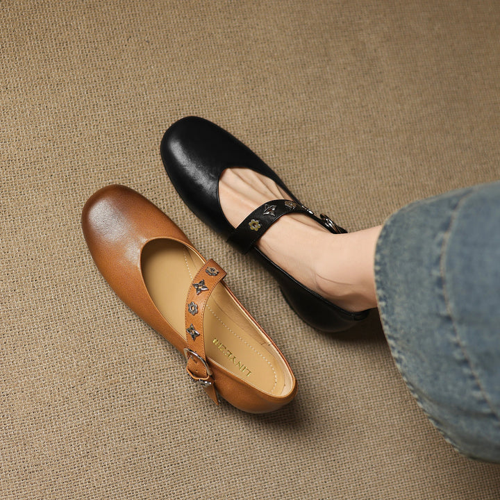 Kylen | Mary Jane Ballerinas with Studs