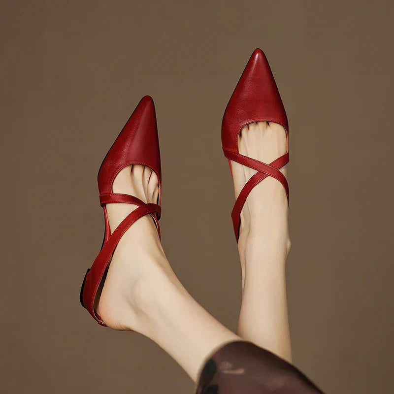 Carmela | Pointed Mules with Crossed Straps