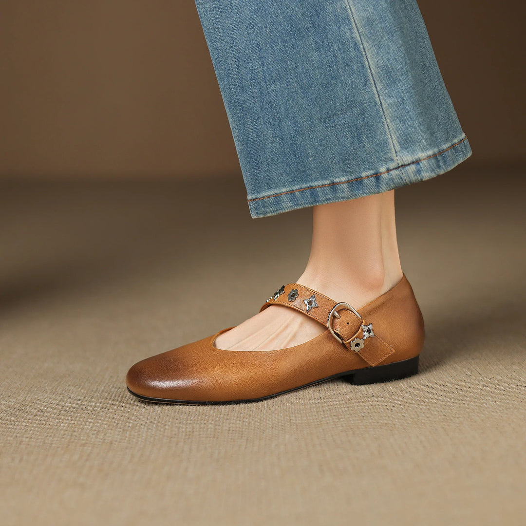 Kylen | Mary Jane Ballerinas with Studs