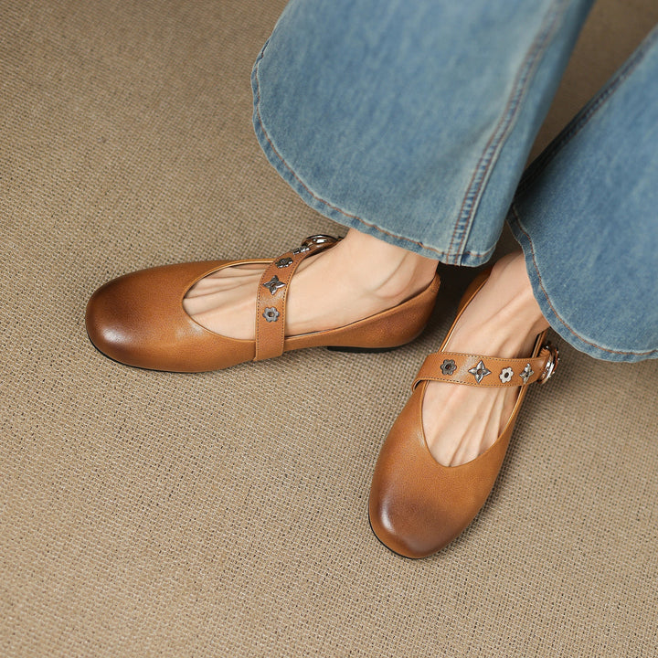 Kylen | Mary Jane Ballerinas with Studs