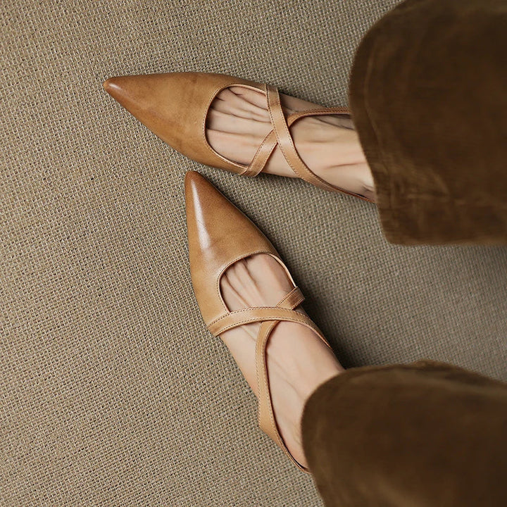 Carmela | Pointed Mules with Crossed Straps