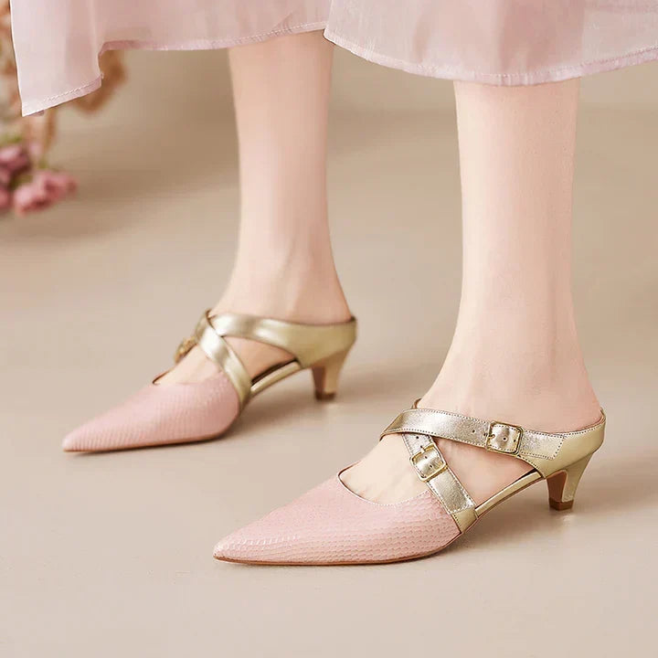 Ludovica | Pointed Mules with Crossed Straps