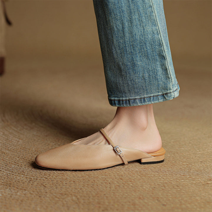 Carol | Mary Jane Mules with Square Toe