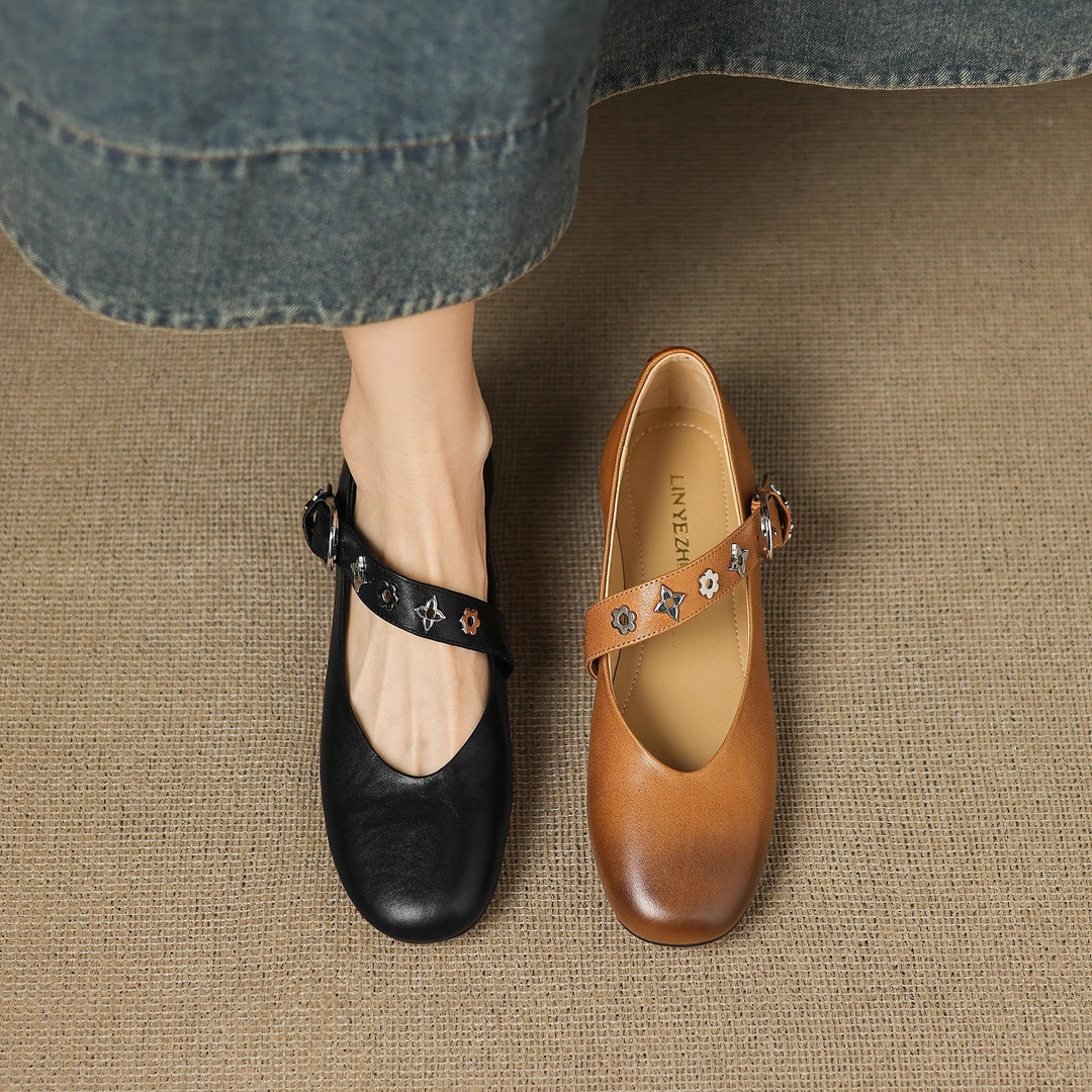 Kylen | Mary Jane Ballerinas with Studs