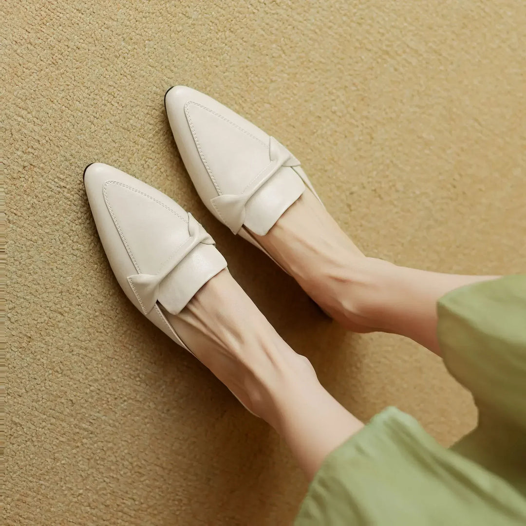 Marcella | Pointed Mules with Bow