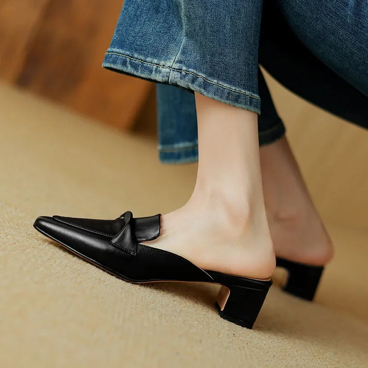 Marcella | Pointed Mules with Bow