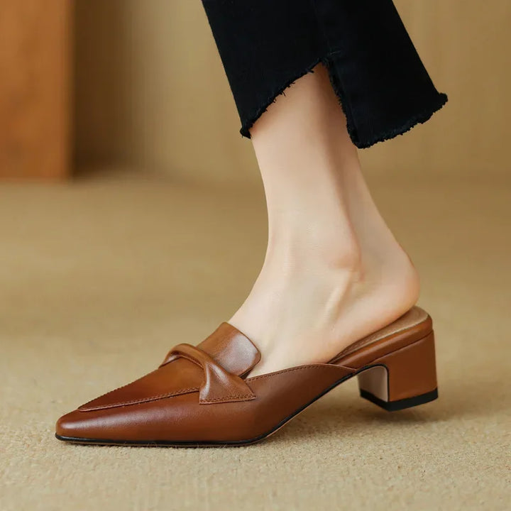 Marcella | Pointed Mules with Bow