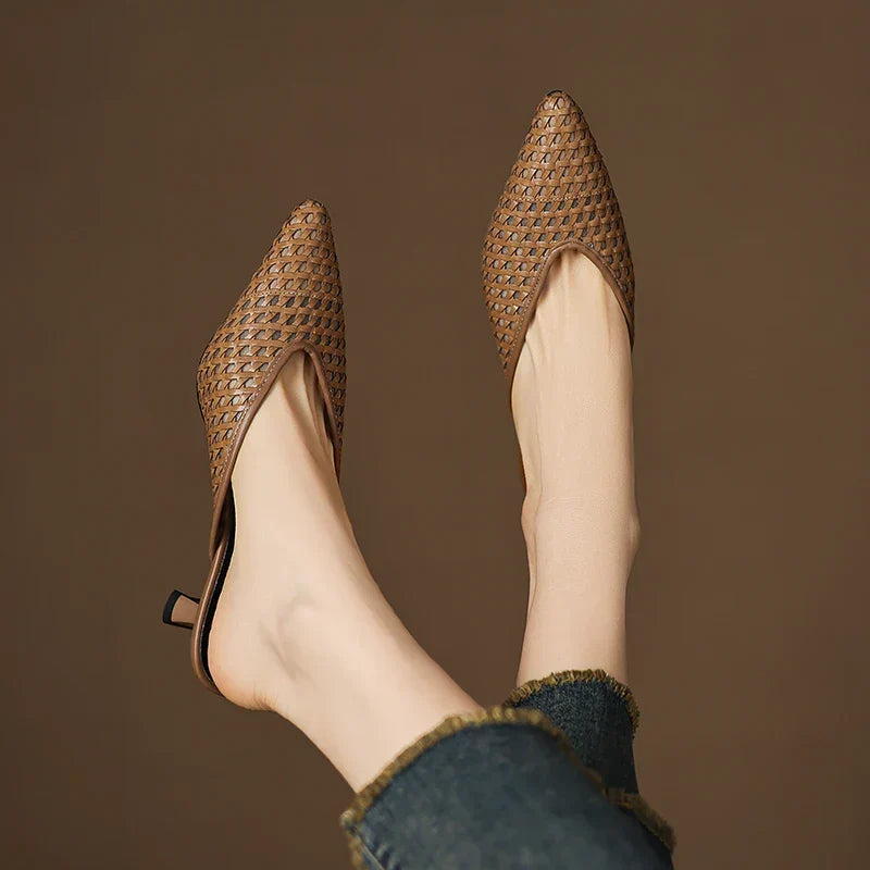 Maria | Pointed Woven Mules