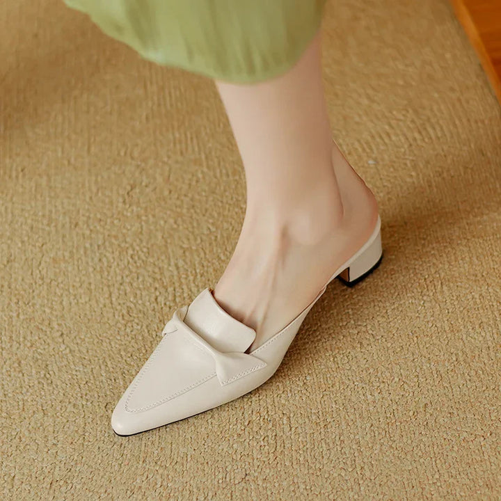 Marcella | Pointed Mules with Bow