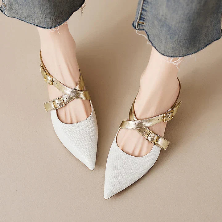 Ludovica | Pointed Mules with Crossed Straps