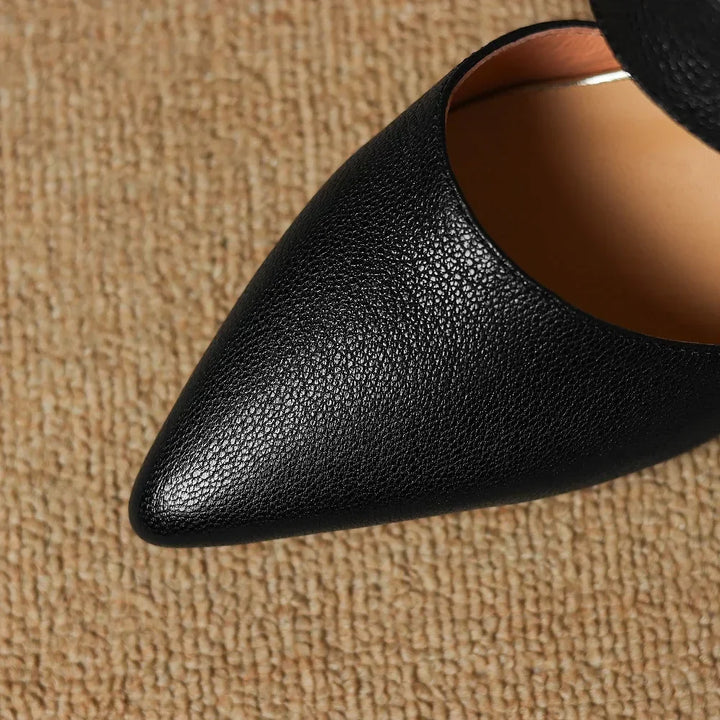 Alexis | Pointed Mules with Rose