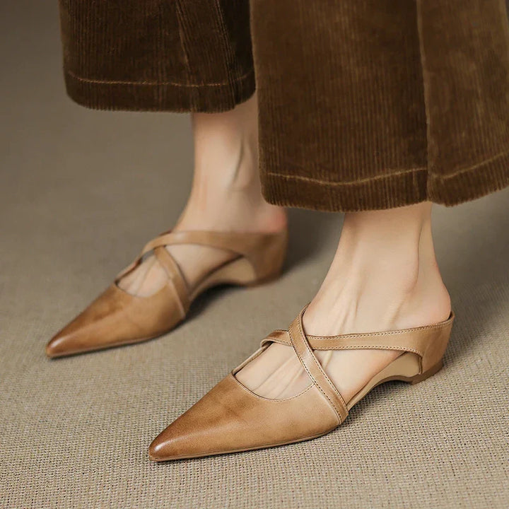 Carmela | Pointed Mules with Crossed Straps