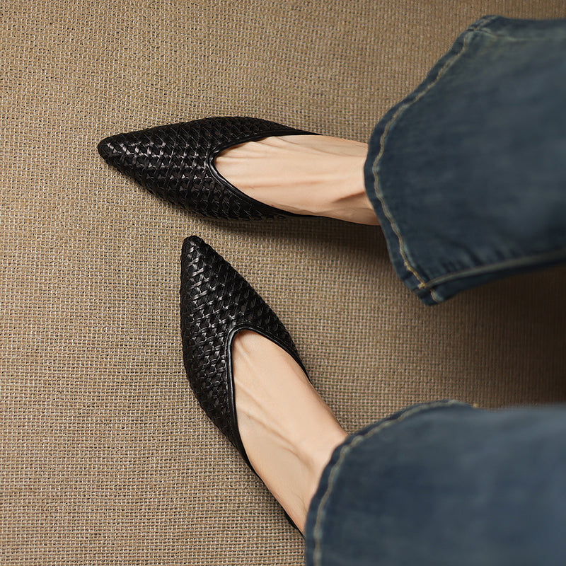 Maria | Pointed Woven Mules